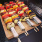 4 Set Premium Shashlik Skewers Set Made of STAINLESS STEEL - Grill Skewers / Meat Skewers / Grill Accessories for the Gas Grill